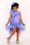 Shop_Lil Angels_Blue Rose Motif Ruffle Dress _Online_at_Aza_Fashions