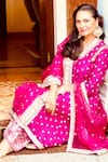 Gopi Vaid_Pink Jacket - Chanderi Silk; Palazzo: Cotton; Meera Kurta Set For Women_Online_at_Aza_Fashions