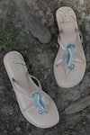Sandalwali_Beige Beads Larry Seahorse Sandals _Online_at_Aza_Fashions