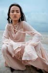 Shop_The Loom Art_Pink Cotton Silk Round Maxi Dress  _Online_at_Aza_Fashions