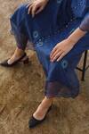 Shop_The Loom Art_Blue Handwoven Cotton Midi Dress_Online_at_Aza_Fashions