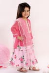 Little Bansi_Pink Embroidered Kurta Set For Girls_Online_at_Aza_Fashions