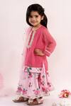 Buy_Little Bansi_Pink Embroidered Kurta Set For Girls_Online_at_Aza_Fashions