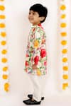 Buy_Little Bansi_Beige 50% Cotton Silk Printed Floral Kurta Set _Online_at_Aza_Fashions