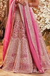Bindani by Jigar & Nikita_Purple Silk Zardozi Embroidered Lehenga Set_Online_at_Aza_Fashions
