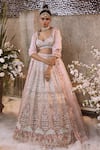 Buy_Bindani by Jigar & Nikita_Blue Raw Silk Elephant Motif Embroidered Lehenga Set_at_Aza_Fashions