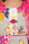 Shop_Little Bansi_Grey Cotton Floral Print Sharara Set For Girls_Online_at_Aza_Fashions