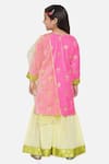 Shop_Little Bansi_Pink 50% Velvet Embroidered Floral Motifs Kurta Sharara Set _at_Aza_Fashions