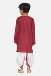 Shop_Little Bansi_Maroon Cotton Kurta And Dhoti Pant Set _at_Aza_Fashions