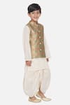 Little Bansi_Beige Banarasi Bundi With Dhoti Pant Set For Boys_Online_at_Aza_Fashions