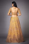 Shop_RI.Ritu Kumar_Yellow Lehenga And Blouse Silk Lining & Dupatta Brocade Jamawar Bridal Set _at_Aza_Fashions
