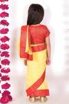 Shop_Little Bansi_Red Georgette Pre-draped Saree With Blouse For Girls_at_Aza_Fashions