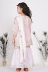 Shop_Little Bansi_Pink Cotton Embroidered Thread Work Floral Kurta Sharara Set _at_Aza_Fashions