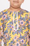 Little Bansi Yellow Cotton Floral Print Kurta And Pant Set at Aza Fashions Little Bansi_Yellow Cotton Floral Print Kurta And Pant Set _at_Aza_Fashions