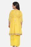 Shop_Little Bansi_Yellow 70% Cotton Embroidered Sequin Anarkali Set _at_Aza_Fashions