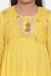 Shop_Little Bansi_Yellow 70% Cotton Embroidered Sequin Anarkali Set _Online_at_Aza_Fashions