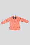 Buy Little Brats Peach Handloom , Printed Shirt at Aza Fashions Buy_Little Brats_Peach Handloom , Printed Shirt _at_Aza_Fashions