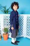 LITTLE BOYS CLOSET_Blue Pants Suiting Draped Sherwani And Set _Online_at_Aza_Fashions