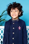 Buy_LITTLE BOYS CLOSET_Blue Pants Suiting Draped Sherwani And Set _Online_at_Aza_Fashions