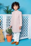 Shop_LITTLE BOYS CLOSET_Pink Pants Suiting Pintuck Sherwani And Set _at_Aza_Fashions