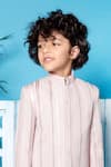 LITTLE BOYS CLOSET_Pink Pants Suiting Pintuck Sherwani And Set _Online_at_Aza_Fashions