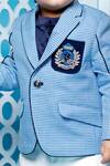 Little Boys Closet_Blue Houndstooth Tuxedo And Pant Set_Online_at_Aza_Fashions