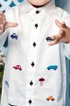 Shop_Little Boys Closet by Gunjan Khanijou_White Embroidered Shirt For Boys_Online_at_Aza_Fashions