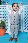 Buy_Little Boys Closet by Gunjan Khanijou_Grey Suiting Jacket And Pant Set For Boys_at_Aza_Fashions