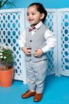 Shop_Little Boys Closet by Gunjan Khanijou_Grey Suiting Jacket And Pant Set For Boys_at_Aza_Fashions