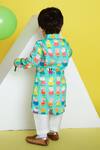 Shop_Little Boys Closet_Green Cotton Kurta Pyjama Set_at_Aza_Fashions