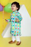 Little Boys Closet_Green Cotton Kurta Pyjama Set_at_Aza_Fashions