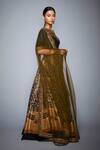 RI.Ritu Kumar_Black Poly Dupion Round Embellished Lehenga Set_Online_at_Aza_Fashions
