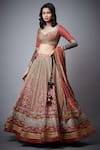 Buy_RI.Ritu Kumar_Black Lehenga Polyester Lining Viscose Blouse And Dupatta Silk Bridal Set _at_Aza_Fashions