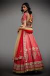 Shop_RI.Ritu Kumar_Red Polyester Dupion U Neck Embroidered Bridal Lehenga Set _at_Aza_Fashions