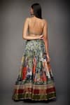 Shop_RI.Ritu Kumar_Green Lehenga Polyester Blouse Silk Lining Viscose Printed Bridal Set_at_Aza_Fashions