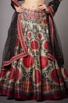 RI.Ritu Kumar_Beige Lehenga Polyester Lining Viscose Blouse Silk Printed Panelled Set _at_Aza_Fashions