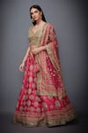 Buy_RI.Ritu Kumar_Fuchsia Silk Dupion Embroidered Floral And Agora Jasmine Bridal Lehenga Set _Online_at_Aza_Fashions