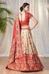 Shop_RI.Ritu Kumar_Red Silk Dupion Round Embroidered Bridal Lehenga Set _at_Aza_Fashions