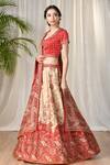 Buy_RI.Ritu Kumar_Red Silk Dupion Round Embroidered Bridal Lehenga Set _Online_at_Aza_Fashions