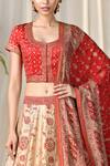 Shop_RI.Ritu Kumar_Red Silk Dupion Round Embroidered Bridal Lehenga Set _Online_at_Aza_Fashions