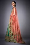 Buy_RI.Ritu Kumar_Green Silk Dupion V Neck Floral Embroidered Bridal Lehenga Set _Online_at_Aza_Fashions