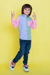Little Boys Closet_Multi Color Cotton Checkered Shirt_Online_at_Aza_Fashions