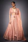 Buy RI.Ritu Kumar Peach Silk Lining Viscose V Neck Embroidered Bridal Lehenga Set at Aza Fashions Buy_RI.Ritu Kumar_Peach Silk Lining Viscose V Neck Embroidered Bridal Lehenga Set _at_Aza_Fashions