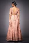 Shop RI.Ritu Kumar Peach Silk Lining Viscose V Neck Embroidered Bridal Lehenga Set at Aza Fashions Shop_RI.Ritu Kumar_Peach Silk Lining Viscose V Neck Embroidered Bridal Lehenga Set _at_Aza_Fashions