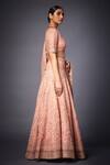 RI.Ritu Kumar Peach Silk Lining Viscose V Neck Embroidered Bridal Lehenga Set Online at Aza Fashions RI.Ritu Kumar_Peach Silk Lining Viscose V Neck Embroidered Bridal Lehenga Set _Online_at_Aza_Fashions