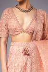 Shop RI.Ritu Kumar Peach Silk Lining Viscose V Neck Embroidered Bridal Lehenga Set Online at Aza Fashions Shop_RI.Ritu Kumar_Peach Silk Lining Viscose V Neck Embroidered Bridal Lehenga Set _Online_at_Aza_Fashions