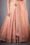 RI.Ritu Kumar Peach Silk Lining Viscose V Neck Embroidered Bridal Lehenga Set at Aza Fashions RI.Ritu Kumar_Peach Silk Lining Viscose V Neck Embroidered Bridal Lehenga Set _at_Aza_Fashions