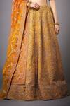 Shop_RI.Ritu Kumar_Yellow Lehenga And Blouse Silk Lining & Dupatta Brocade Jamawar Bridal Set _Online_at_Aza_Fashions