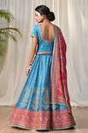 Shop_RI.Ritu Kumar_Blue Viscose Silk Lehenga Set_at_Aza_Fashions