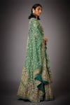 Buy_RI.Ritu Kumar_Green Silk Satin Round Embroidered Bridal Lehenga Set _Online_at_Aza_Fashions
